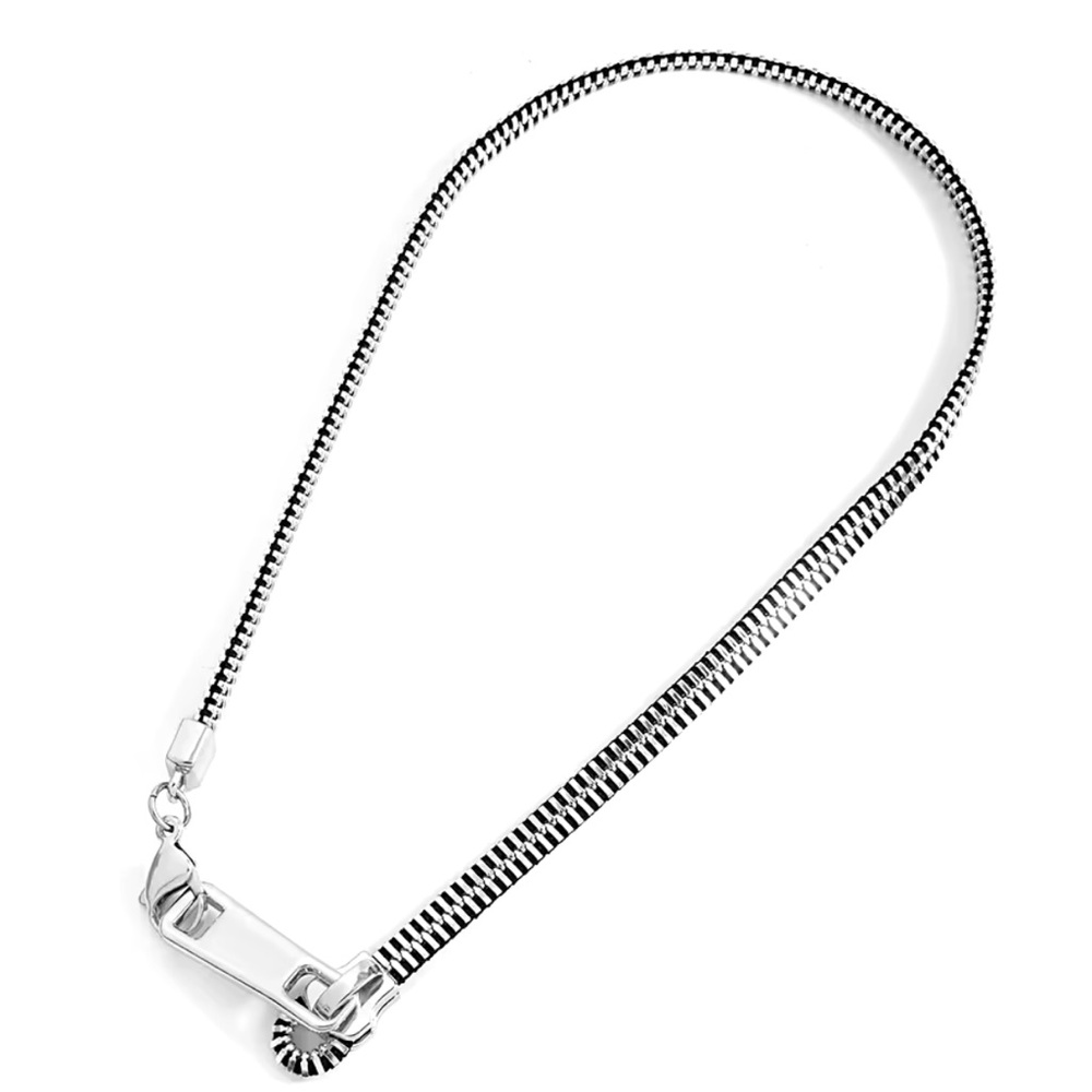 Zipper Pendant Stainless Steel Necklace